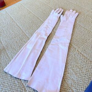 Rare Vintage Roger Fare Blush Pink Opera-length Kid Gloves